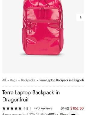 Calpak Terra Laptop Backpack in Dragonfruit Pink